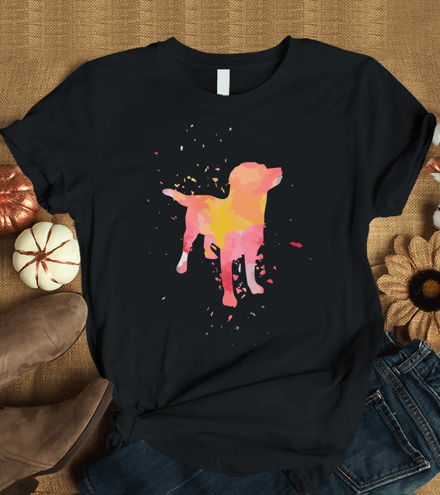 Shilba Inu Dog Vibrant Abstract Color Splash Minimalist Fashion T-Shirt