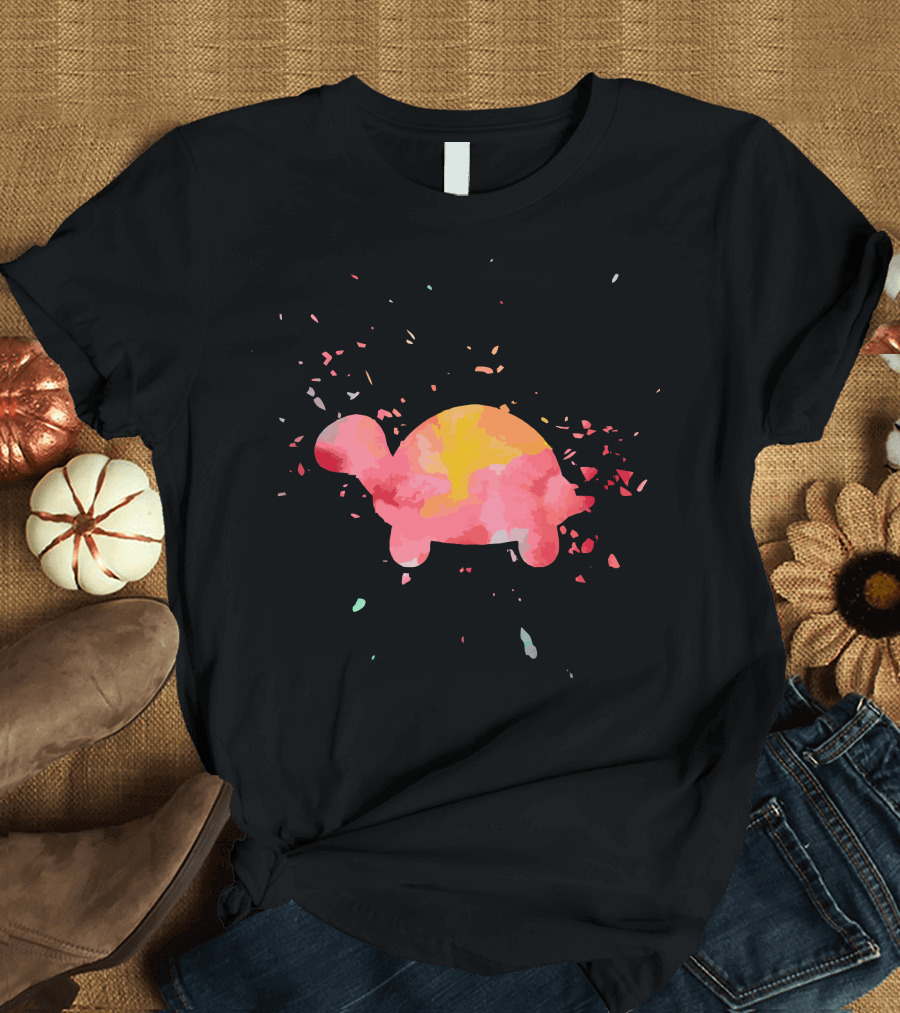 Turtle Abstract Color Splash Minimalist Fashion T-Shirt