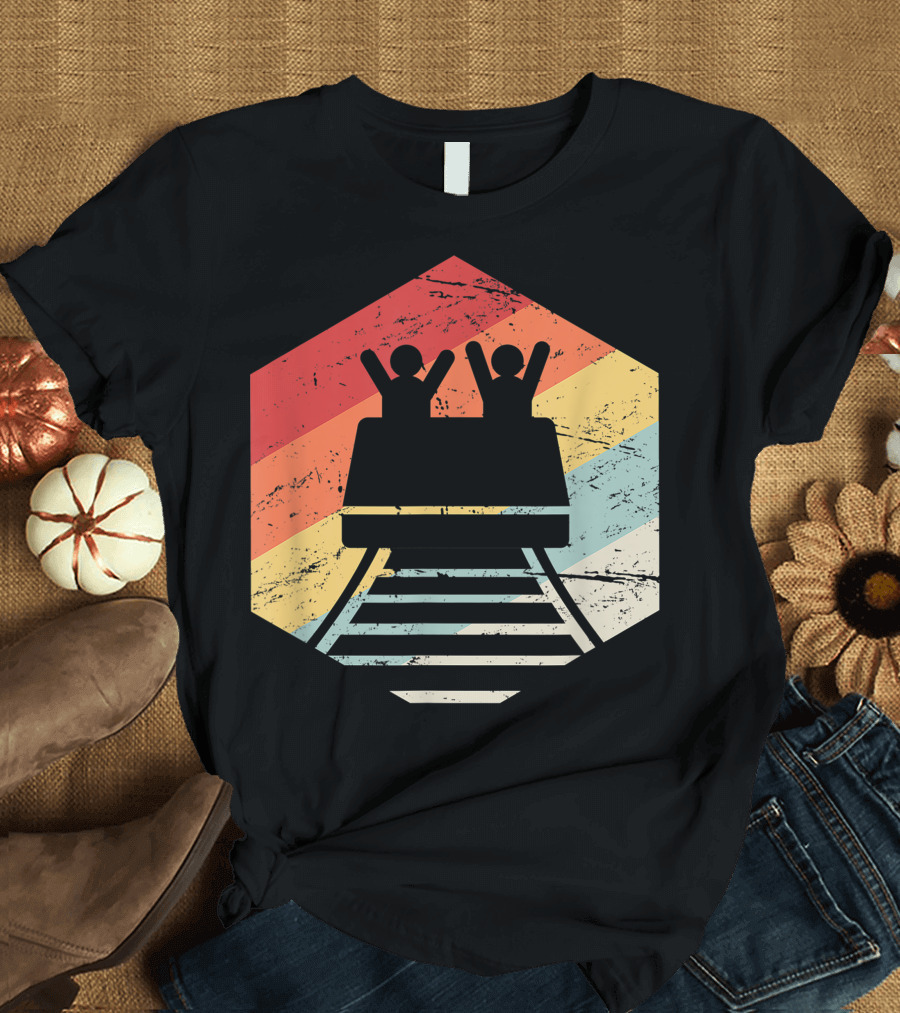 Retro Roller Ride Vintage Stripes T-Shirt
