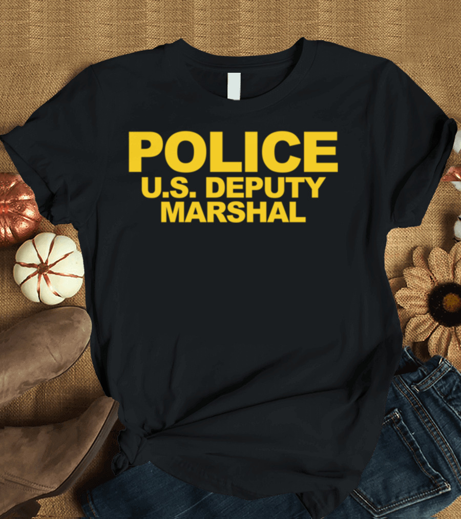 Police U.S. Deputy Marshal Law Enforcement Front Back Print T-Shirt