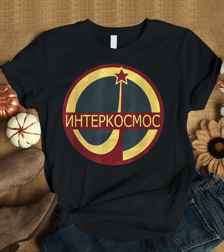 Vintage Interkosmos CCCP Space Program Soviet Emblem T-Shirt