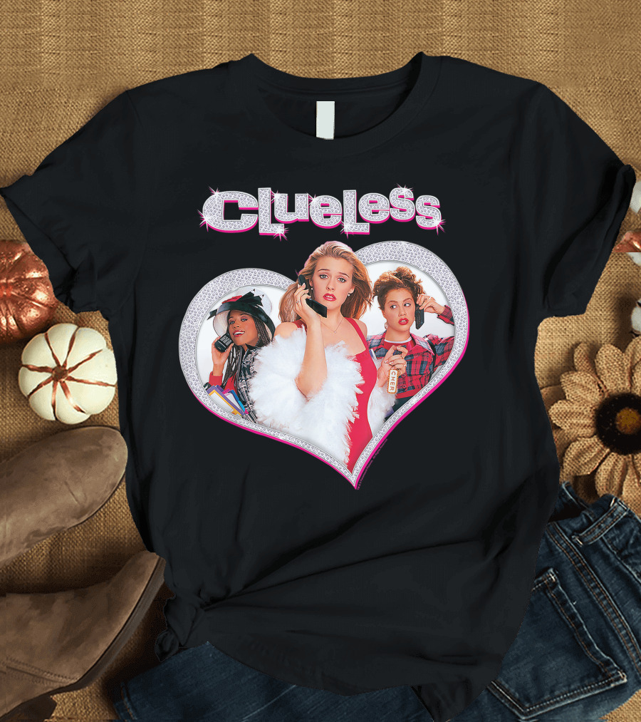 Clueless Cher Trio Inside Sparkling Heart T-Shirt
