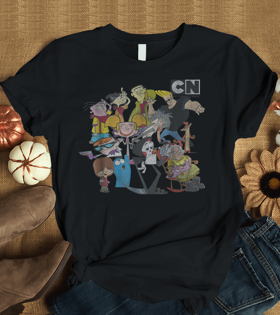 CN Cartoon Network Characters Compilation with Ed Edd n Eddy Courage Grim Dexter Blossom T-Shirt