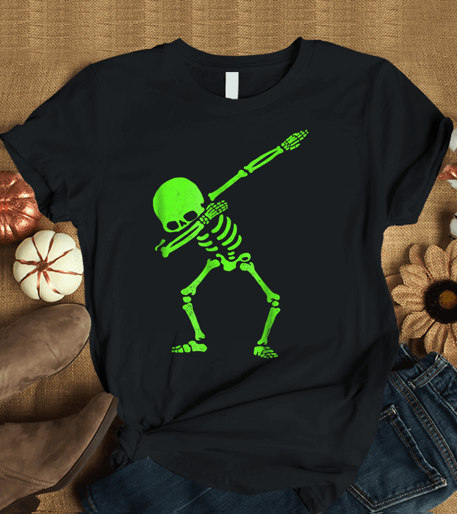 Dabbing Skeleton Halloween Glow Dab Skeleton T-Shirt