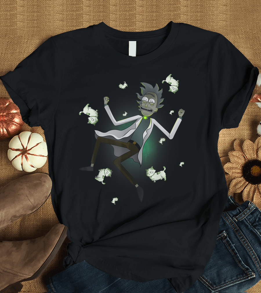 Mademark X Rick And Morty A Rickle In Time Floating Cats T-Shirt