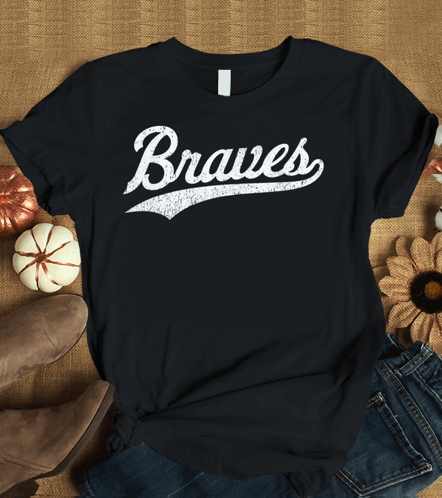 Braves Distressed Script T-Shirt