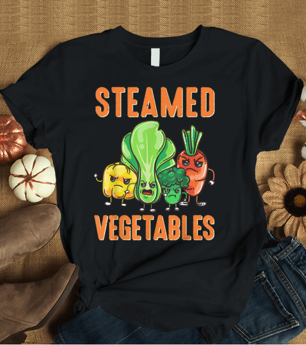 T-Shirt: Steamed Vegetables Funny Vegan Vegetarian Kids T-Shirt Steamed Vegetables Funny Vegan Vegetarian Kids T-Shirt