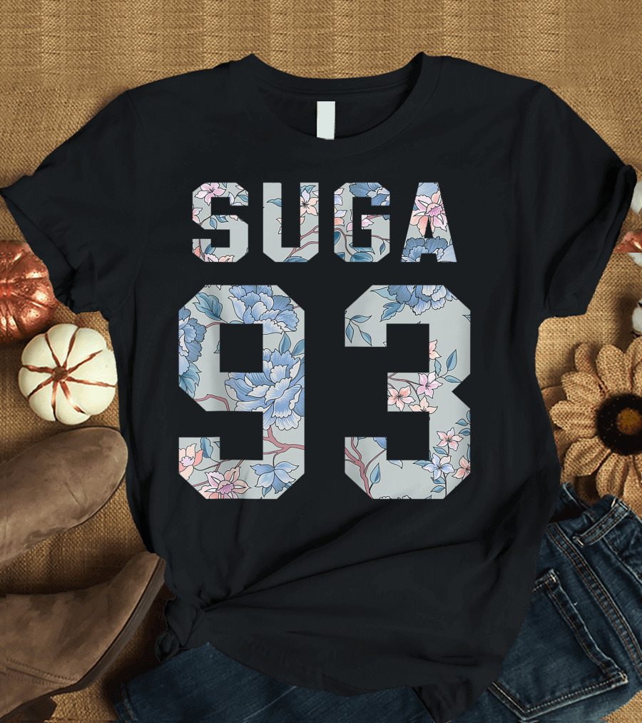 BTS Suga 93 Floral Kpop Bangtan Boys Merchandise BTS11FLR Zip T-Shirt