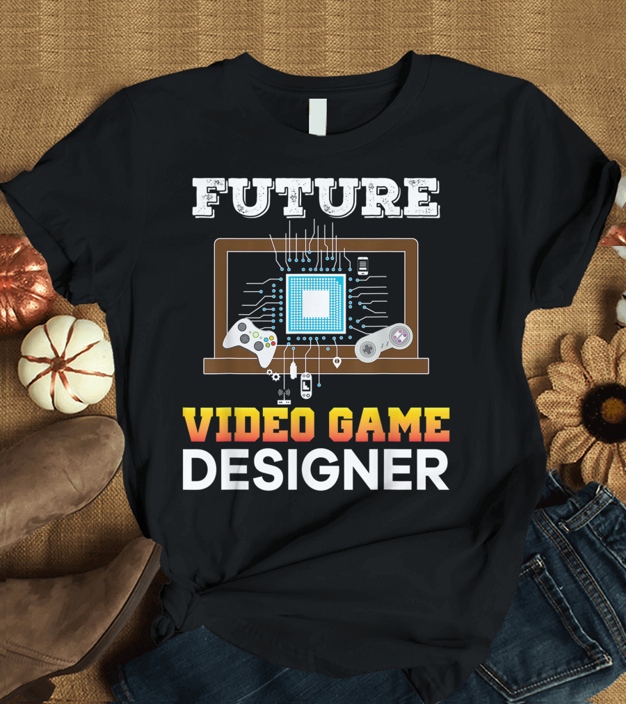 Future Video Game Designer Player Controller Gamer Console Computer Chip T-Shirt