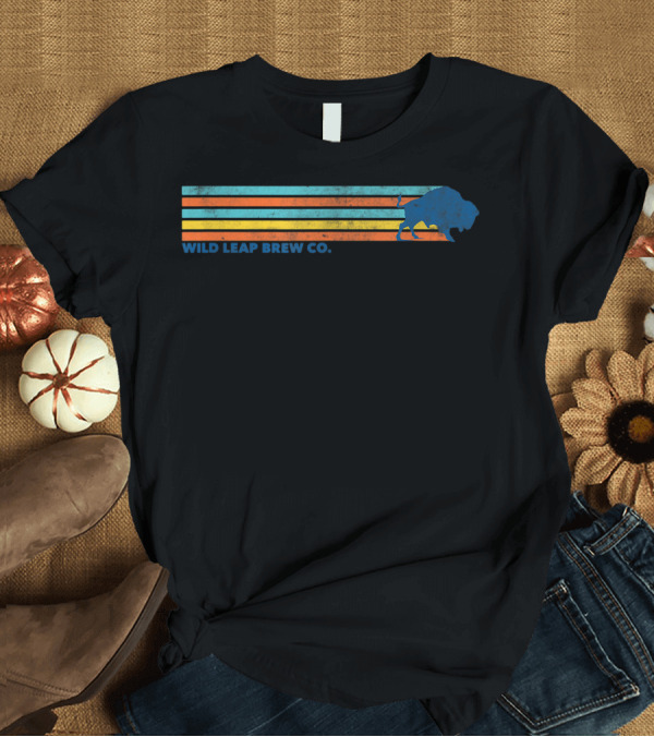 T-Shirt: Wild Leap Brew Co. Retro Stripes Buffalo T-Shirt Wild Leap Brew Co. Retro Stripes Buffalo T-Shirt