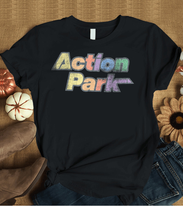 T-Shirt: Action Park Retro Colorful Text Design Analysis T-Shirt Action Park Retro Colorful Text Design Analysis T-Shirt