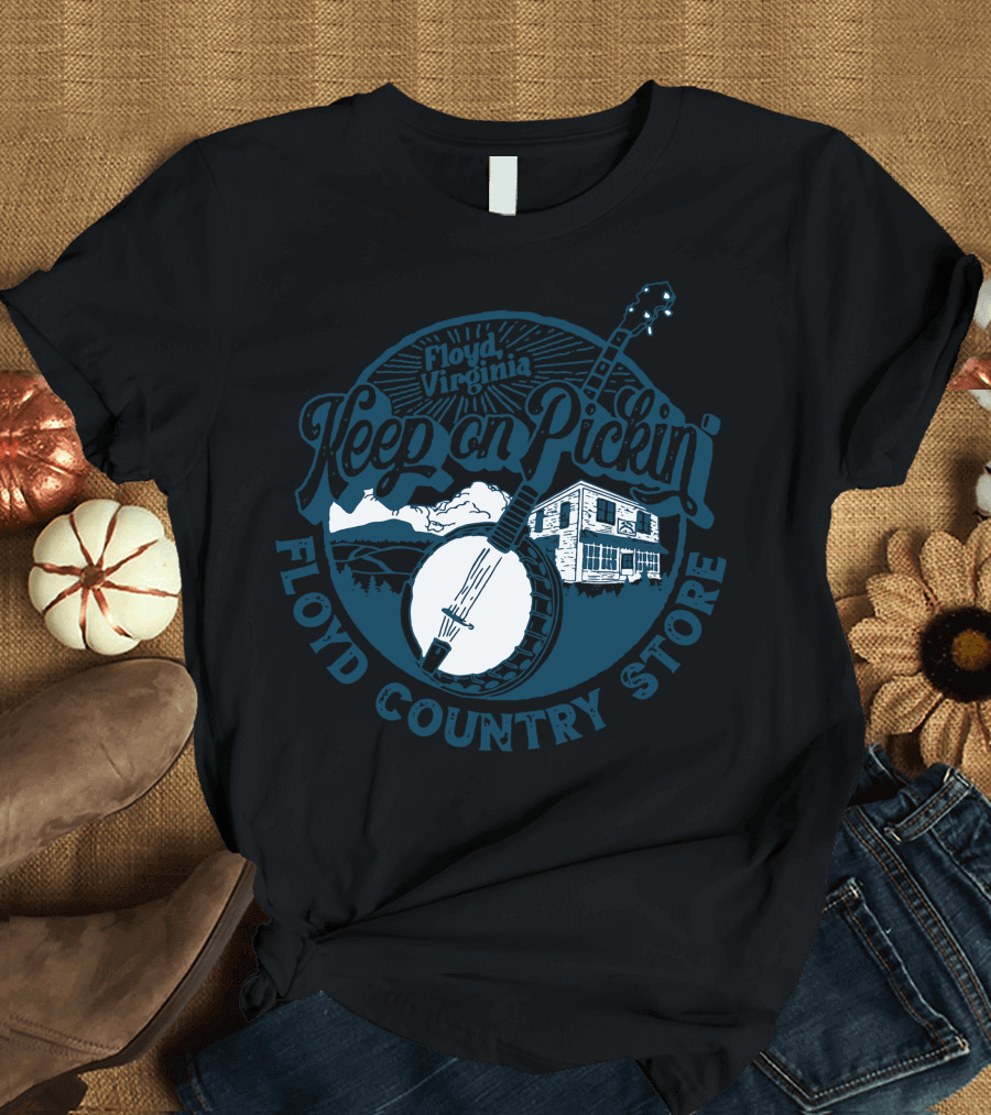 Keep on Pickin Floyd Virginia Country Store Vintage Banjo T-Shirt