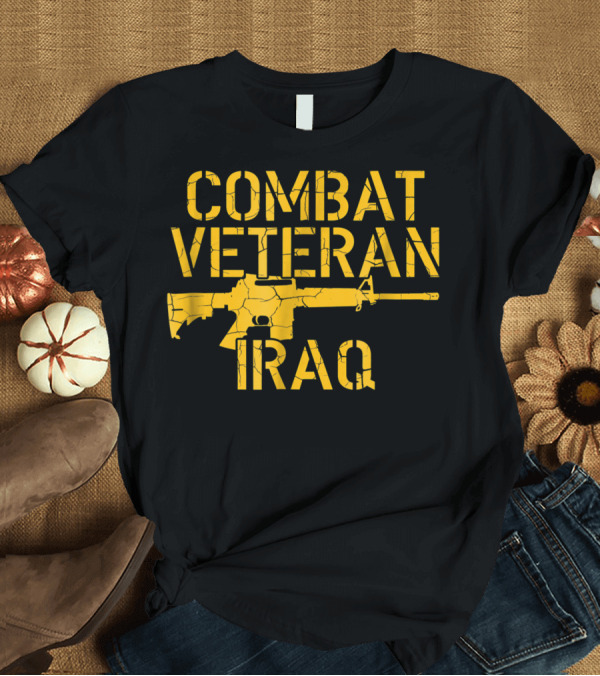 T-Shirt: Combat Veteran Iraq Proud American Military Service Recognition T-Shirt Combat Veteran Iraq Proud American Military Service Recognition T-Shirt