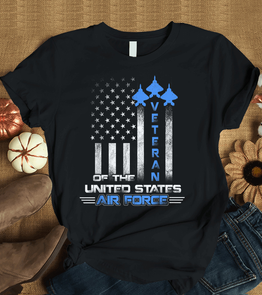 Veteran United States Air Force USAF Flag and Jets T-Shirt