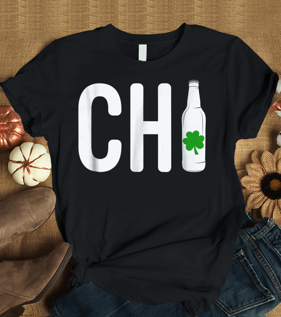 CHI Shamrock Irish Beer Drinker Chicago T-Shirt