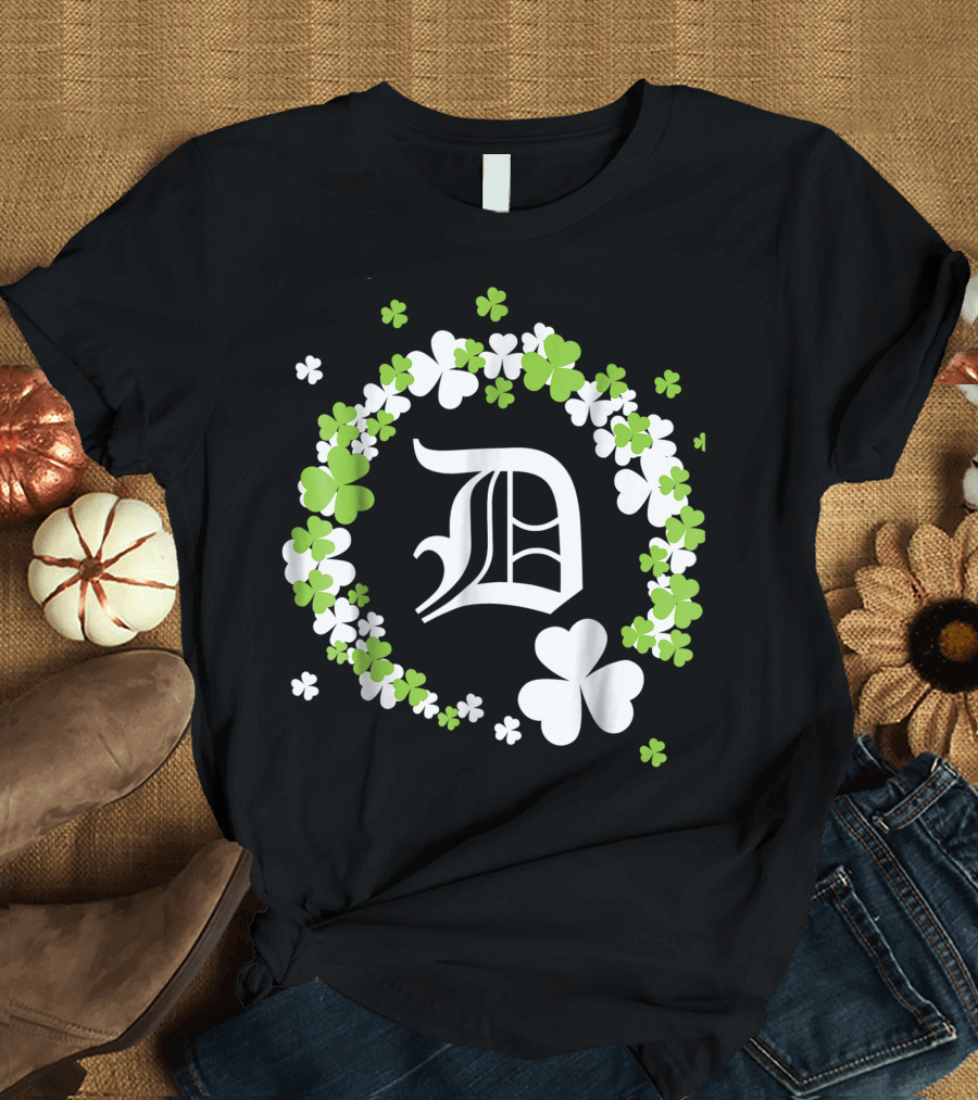 St. Patrick's Day Detroit Shamrock D Corktown T-Shirt