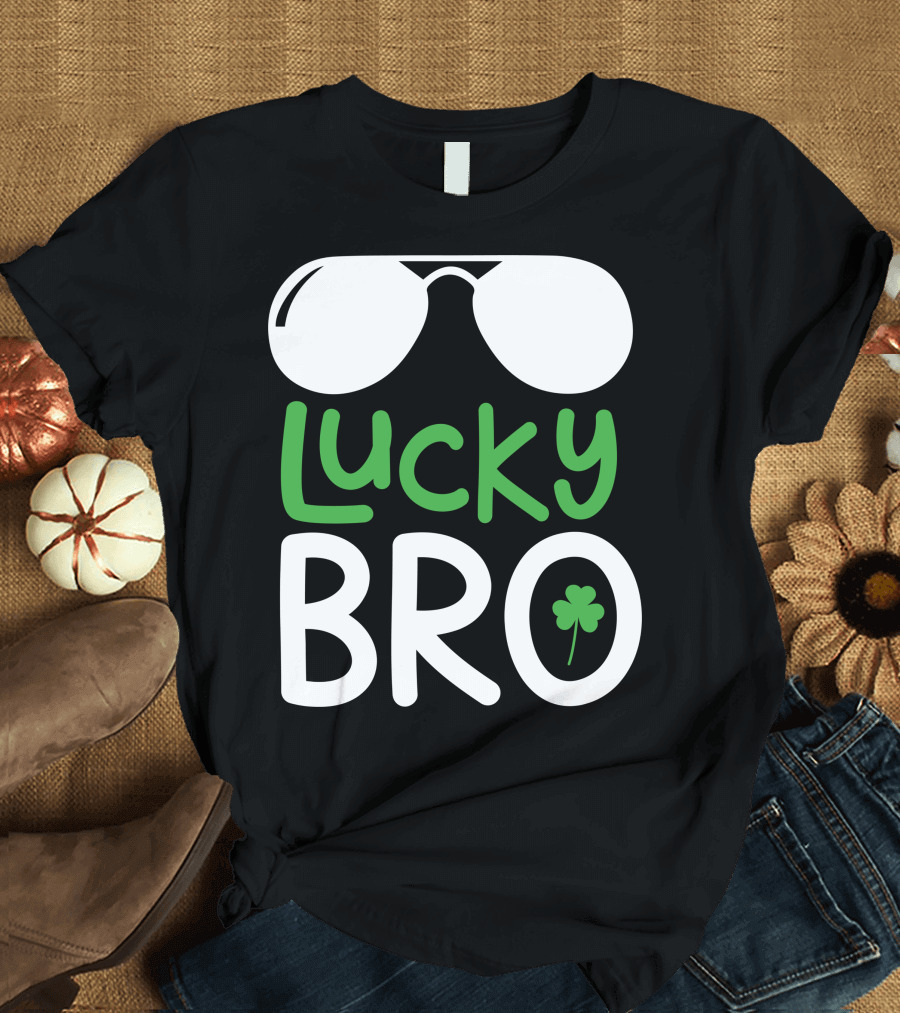 Lucky Bro St. Patrick's Day Shades with Shamrock T-Shirt