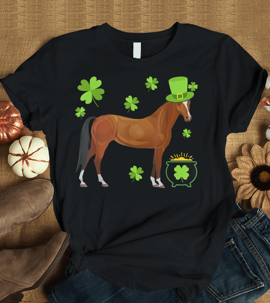 Horse Lovers Shamrock St. Patrick's Day T-Shirt