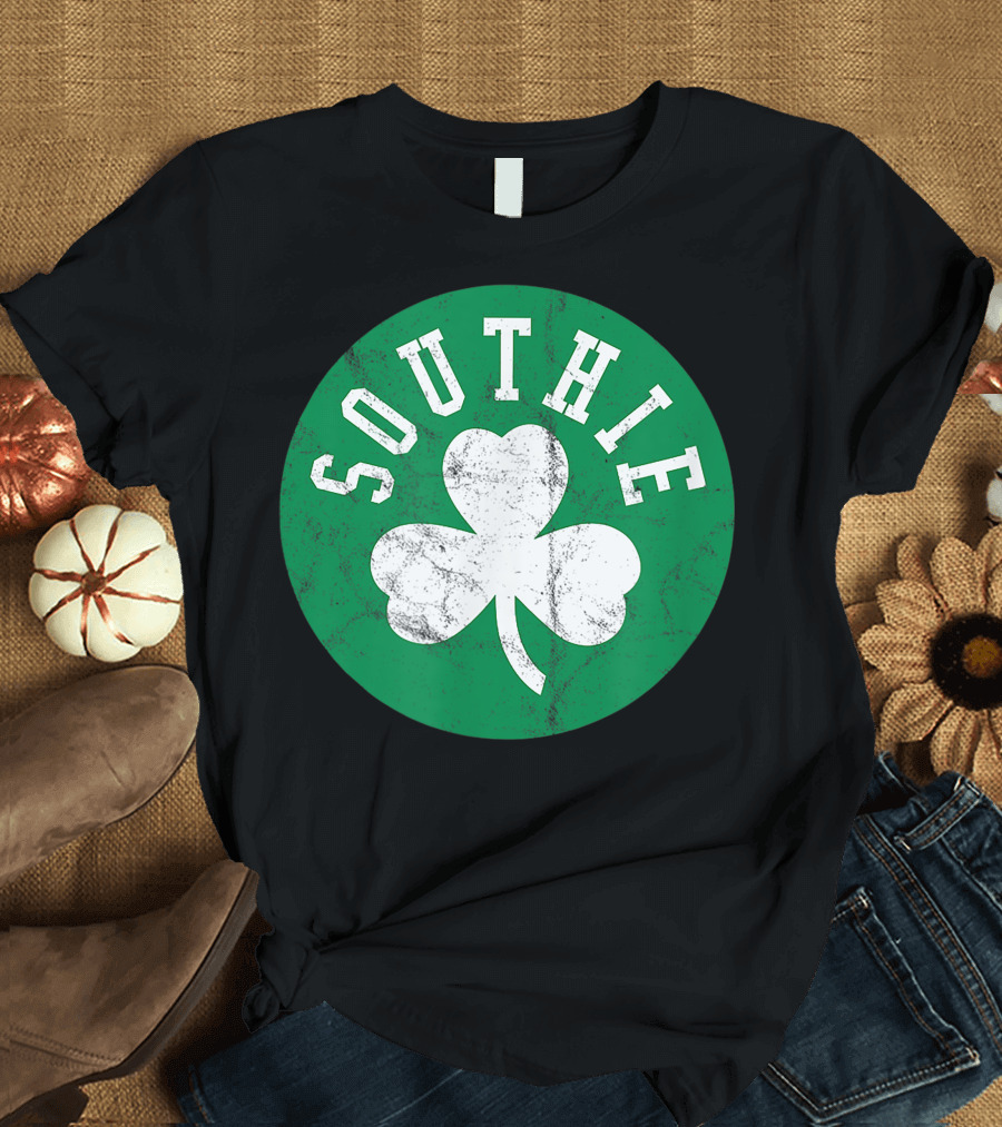 Southie Retro Look Shamrock Irish T-Shirt