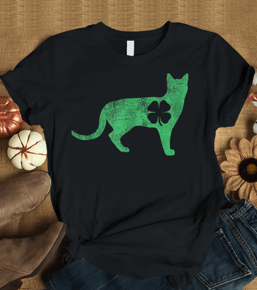 St. Patrick's Day Irish Shamrock Cat Catrick's Catty T-Shirt