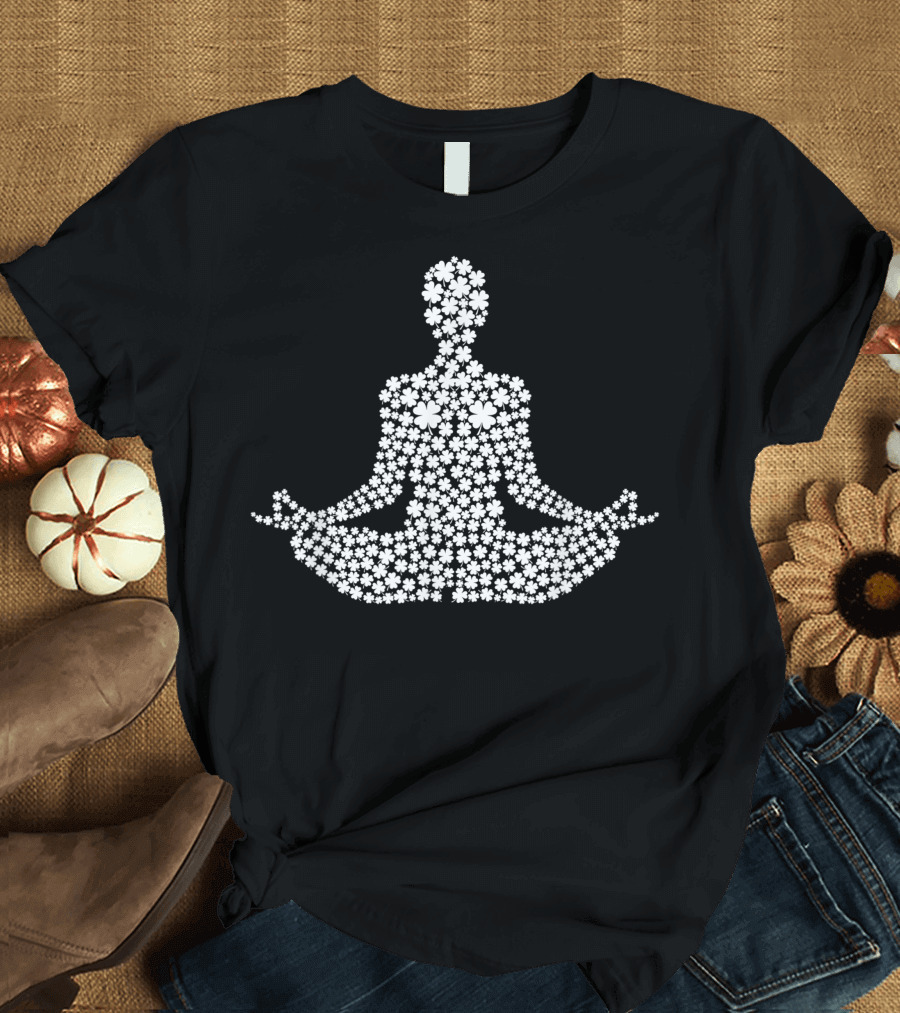 St Patricks Day Womens Irish Yoga Shamrock Sarcastic Meditation Pose T-Shirt