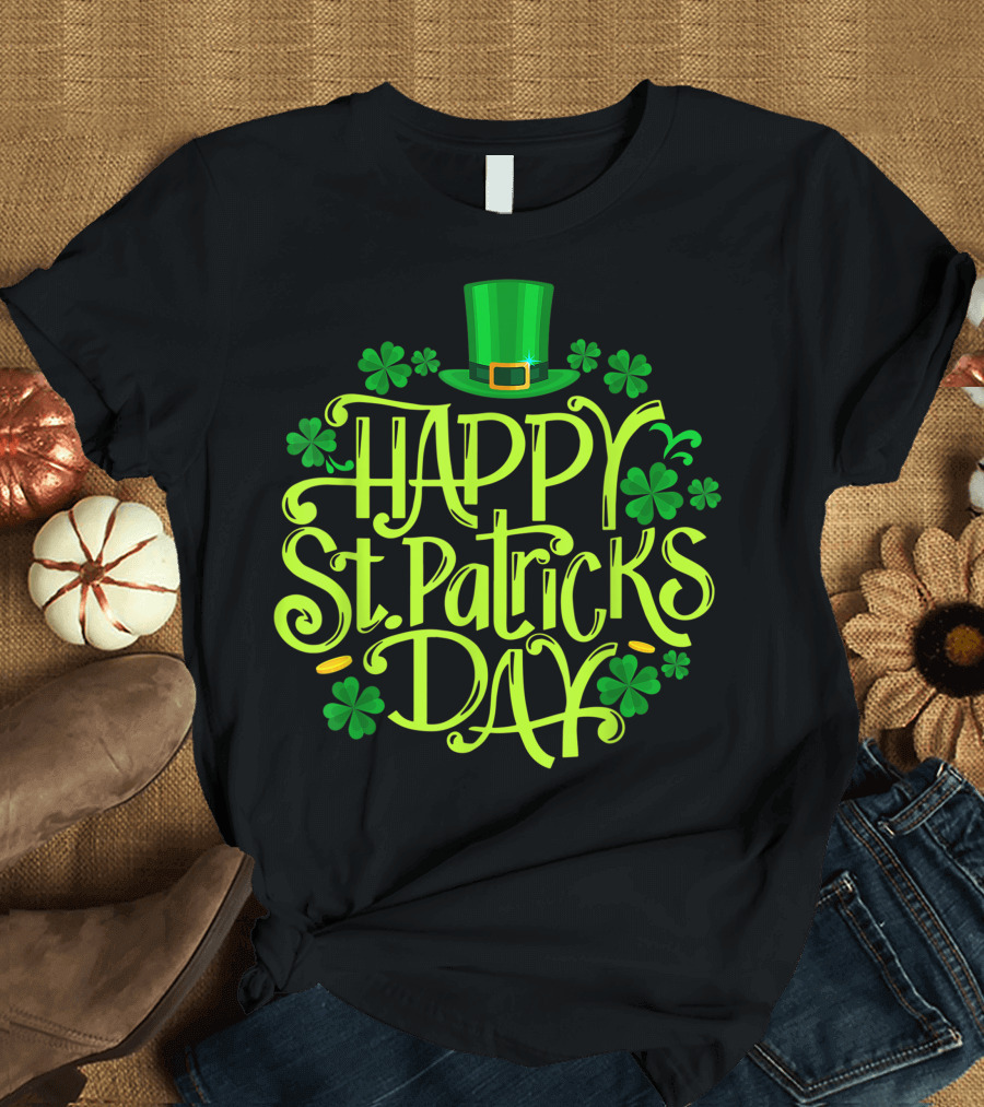 Happy St. Patrick's Day Shamrock Hat T-Shirt