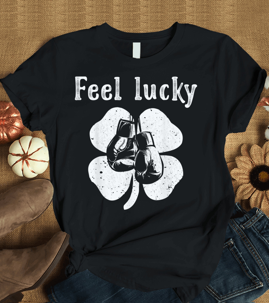 Feel Lucky Boxing Gloves Irish Clover T-Shirt