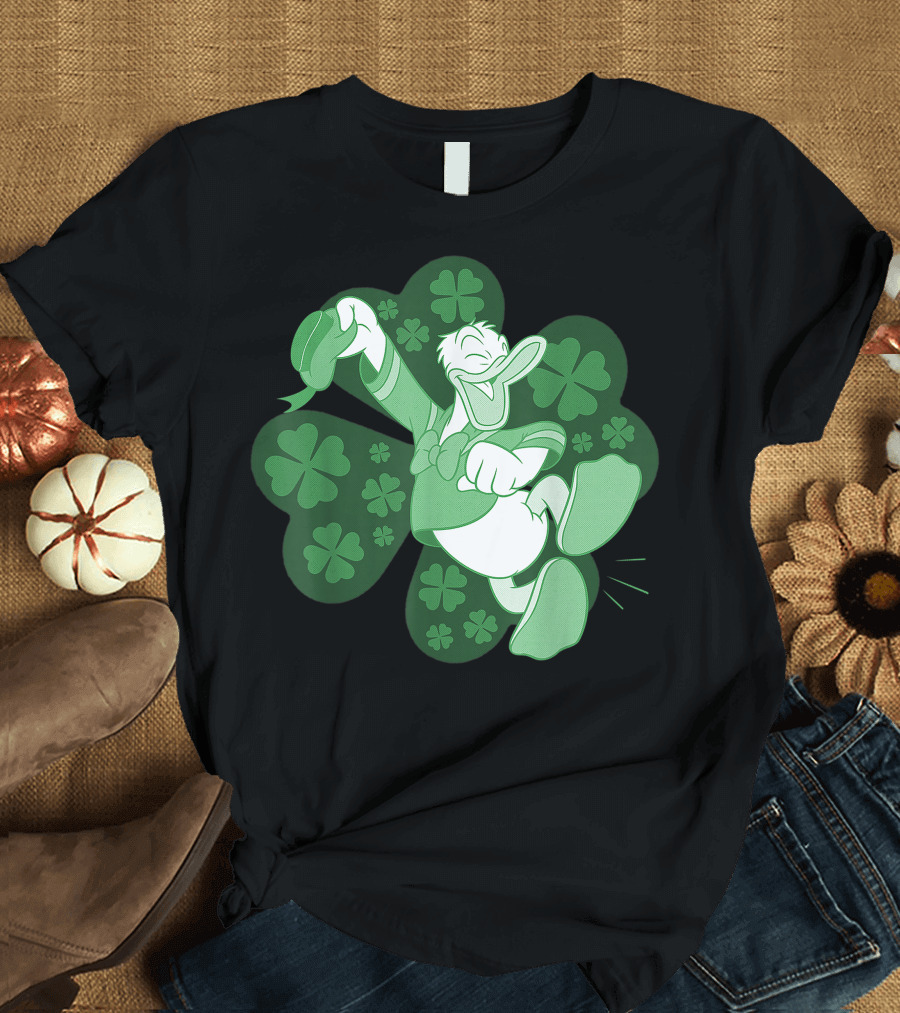 Disney Mickey And Friends St. Patrick's Day Donald Duck Celebration with Shamrocks T-Shirt