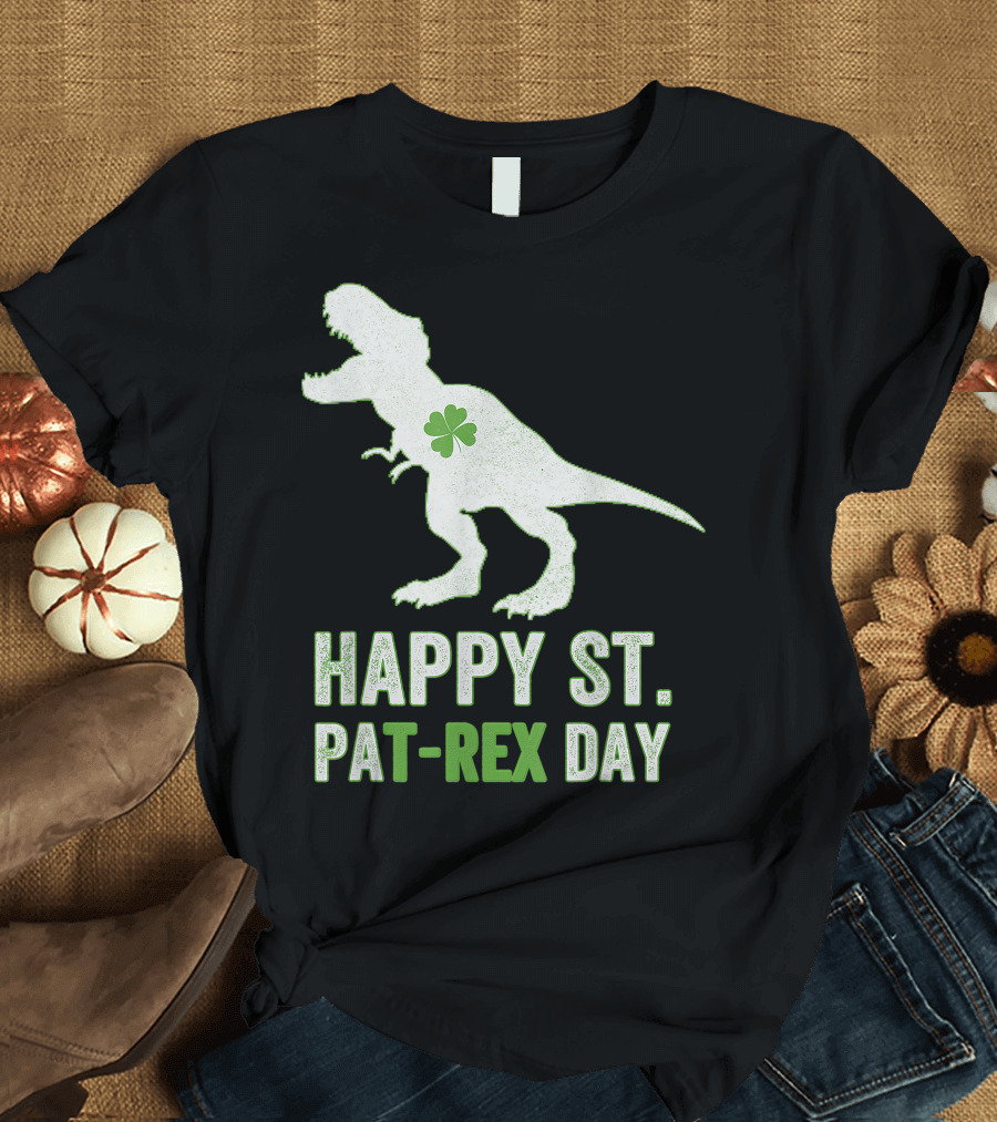 Happy St Pat Rex Day St Patrick's Dinosaur Shamrock T-Shirt
