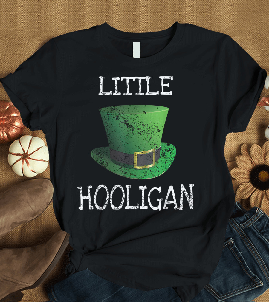 Little Hooligan Leprechaun Hat Kid St. Patrick's Day T-Shirt