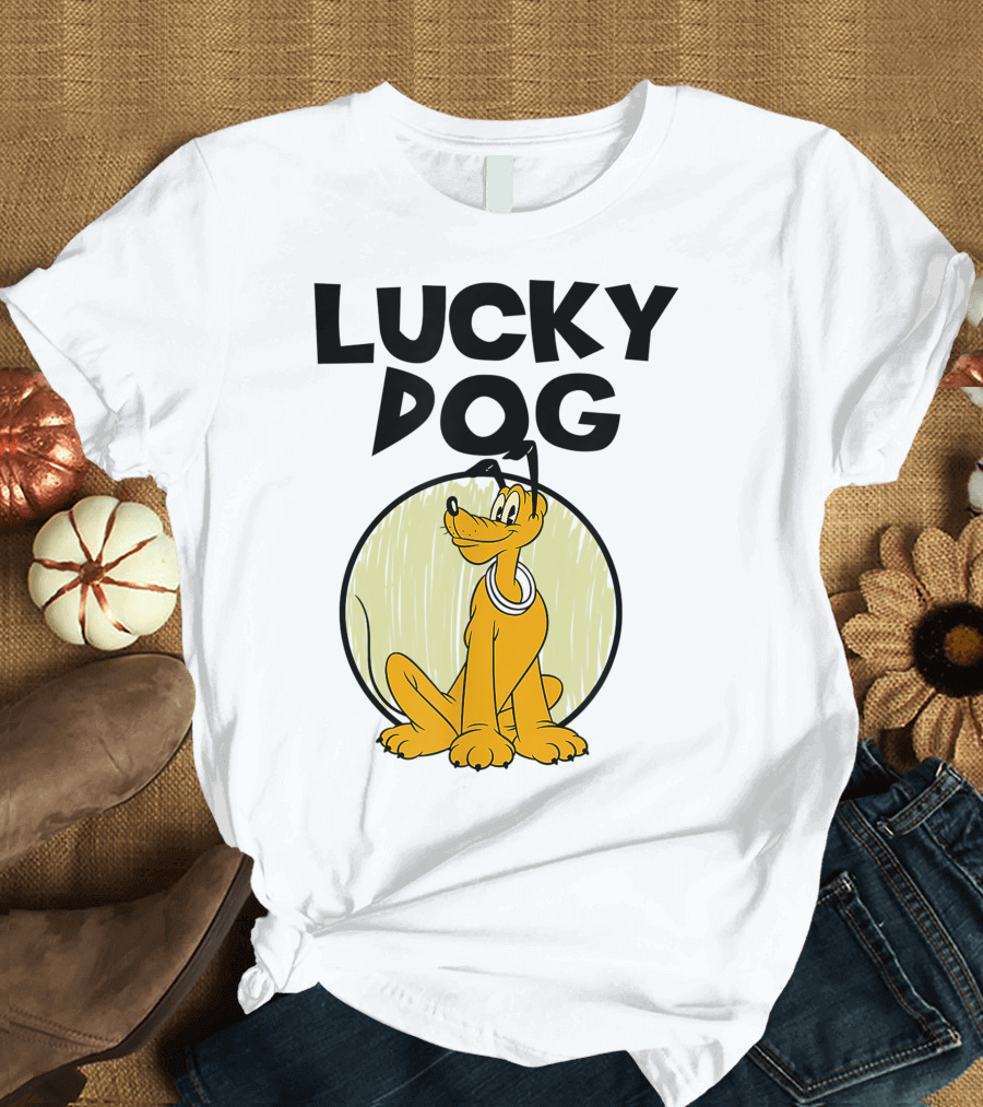 Disney St. Patrick's Day Pluto Lucky Dog Happy Cartoon Canine T-Shirt