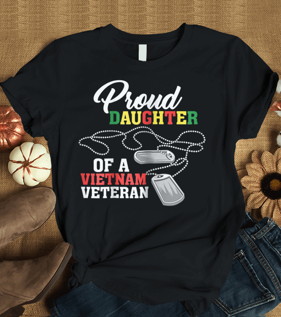 Proud Daughter of a Vietnam Veteran Dog Tags T-Shirt