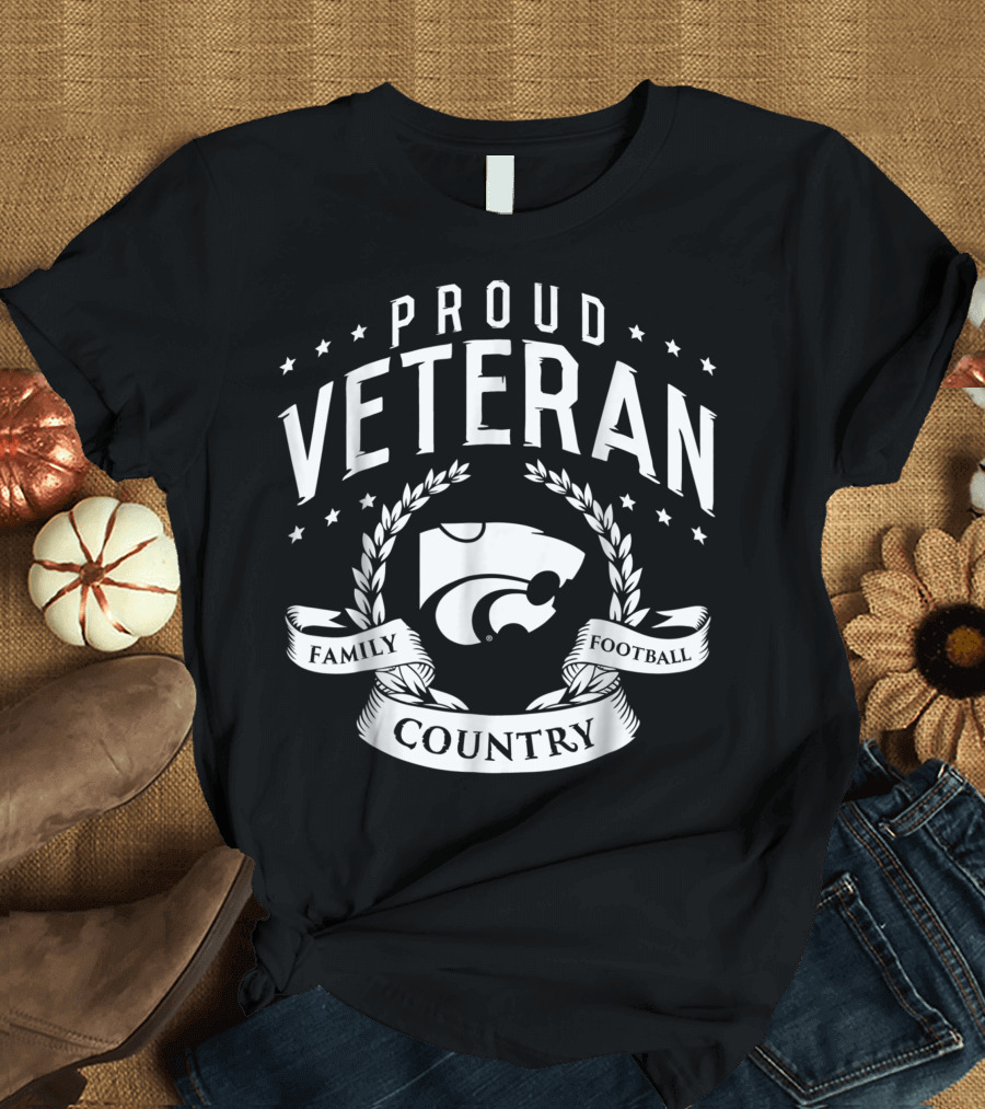 Proud Veteran Kansas State Wildcats Family Football Country T-Shirt