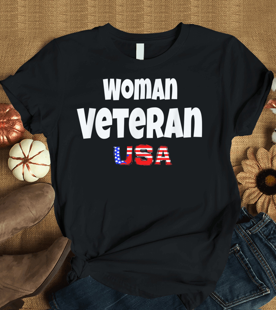 Woman Veteran USA Patriotic T-Shirt