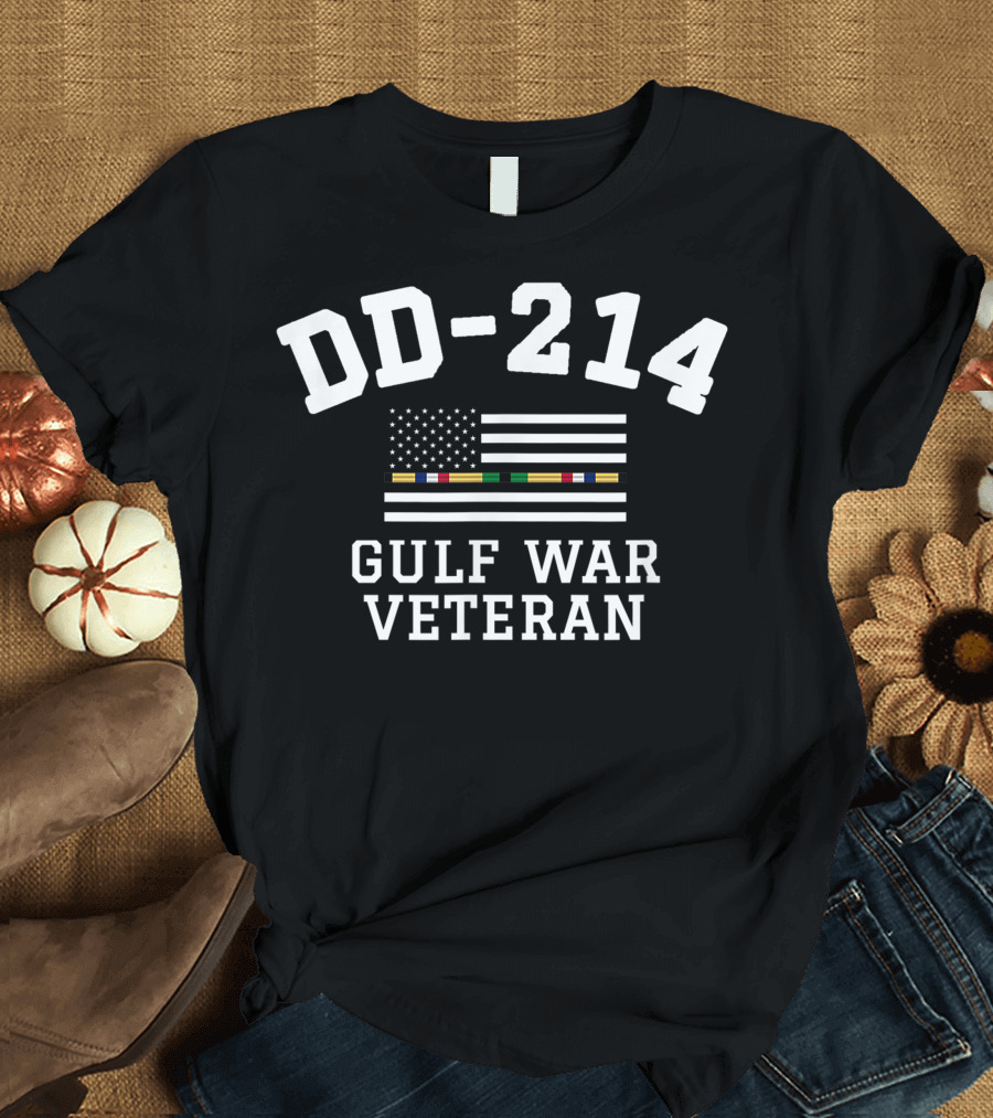 DD-214 Gulf War Veteran Thin Line American Flag T-Shirt