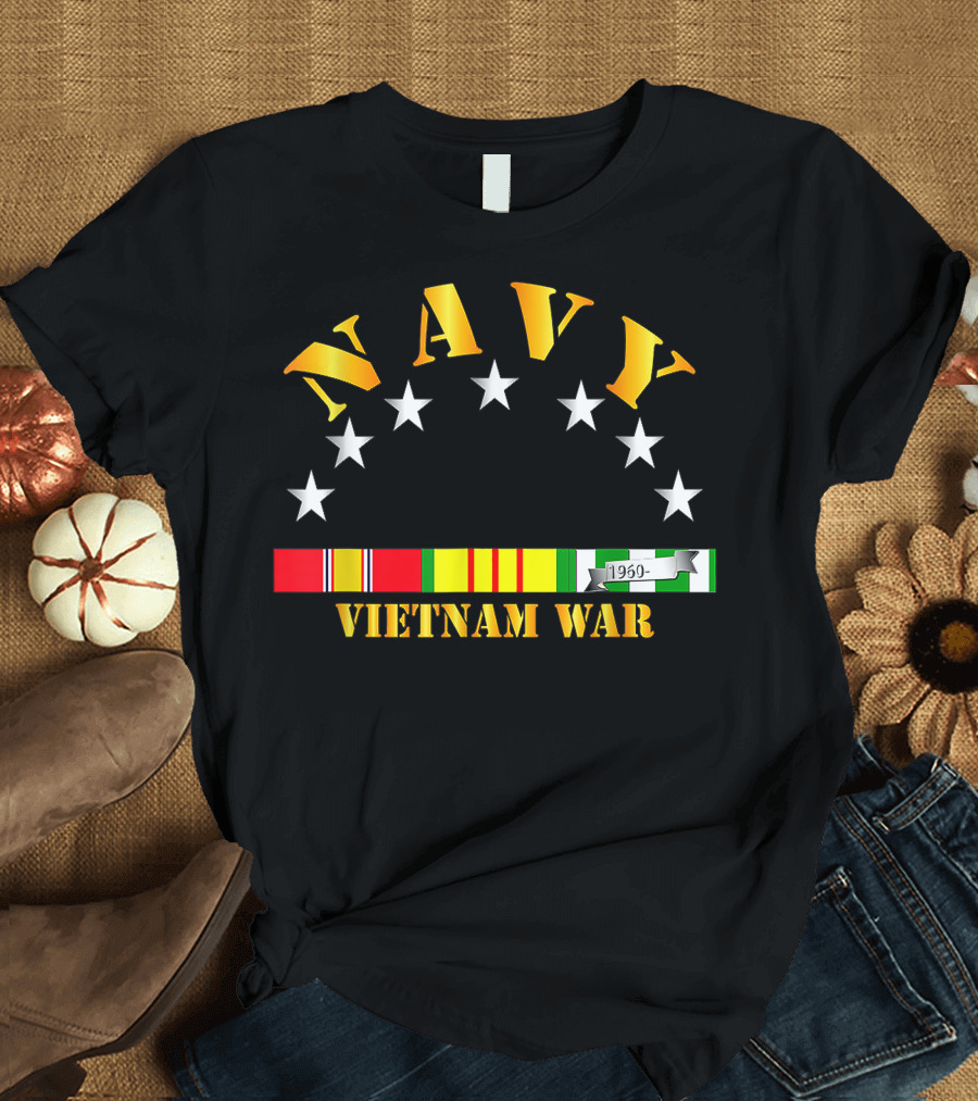 Navy Vietnam War 1959 Veteran Stars T-Shirt