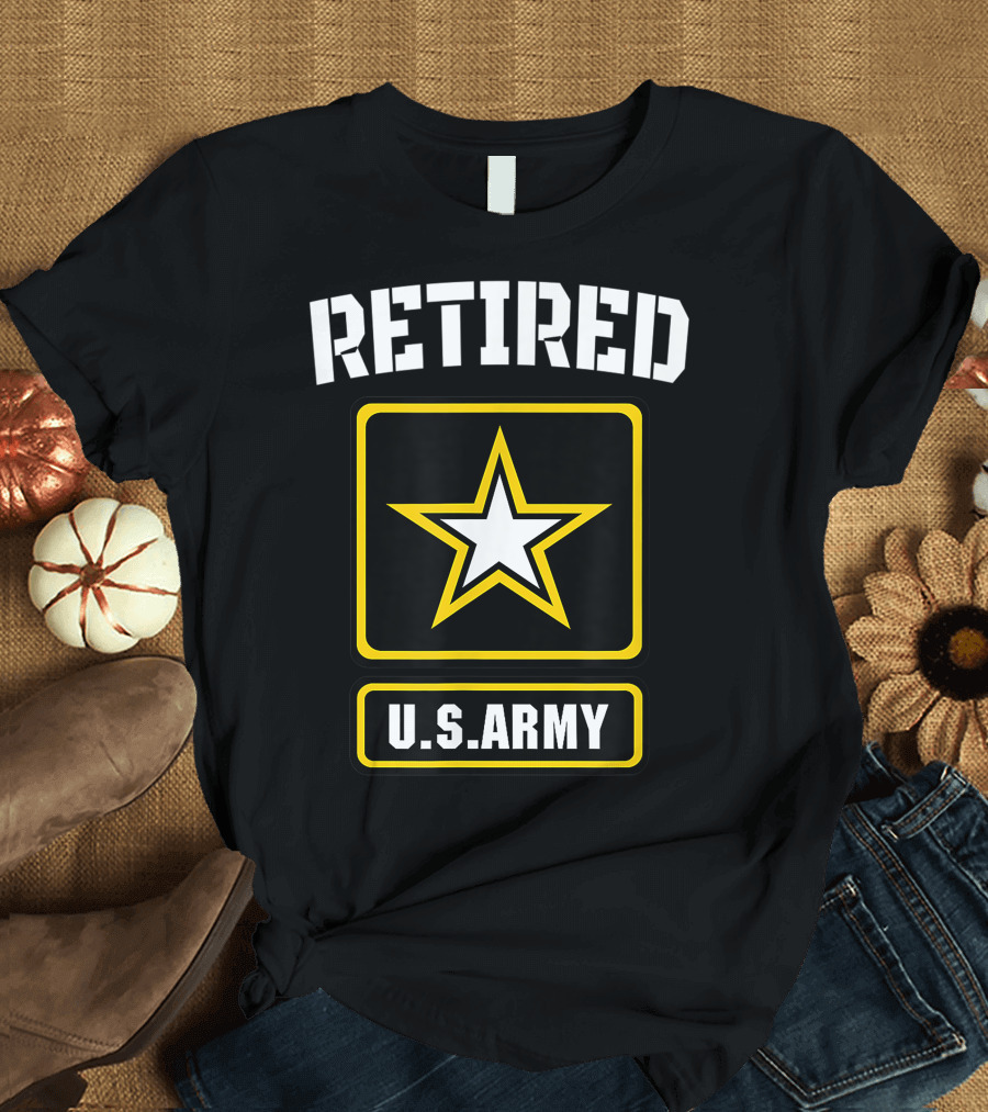 Retired U.S. Army Veteran Yellow Star Emblem for Veterans Day T-Shirt
