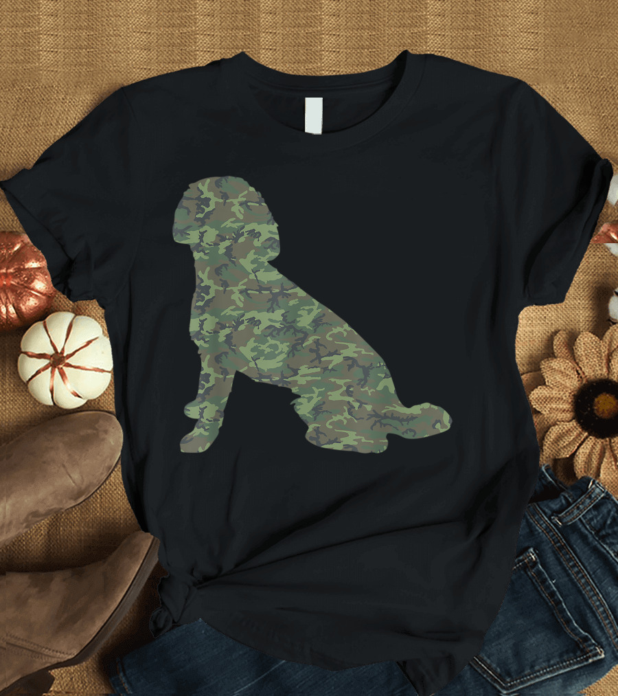 Military Labradoodle Camo Print Us Dog Veteran T-Shirt