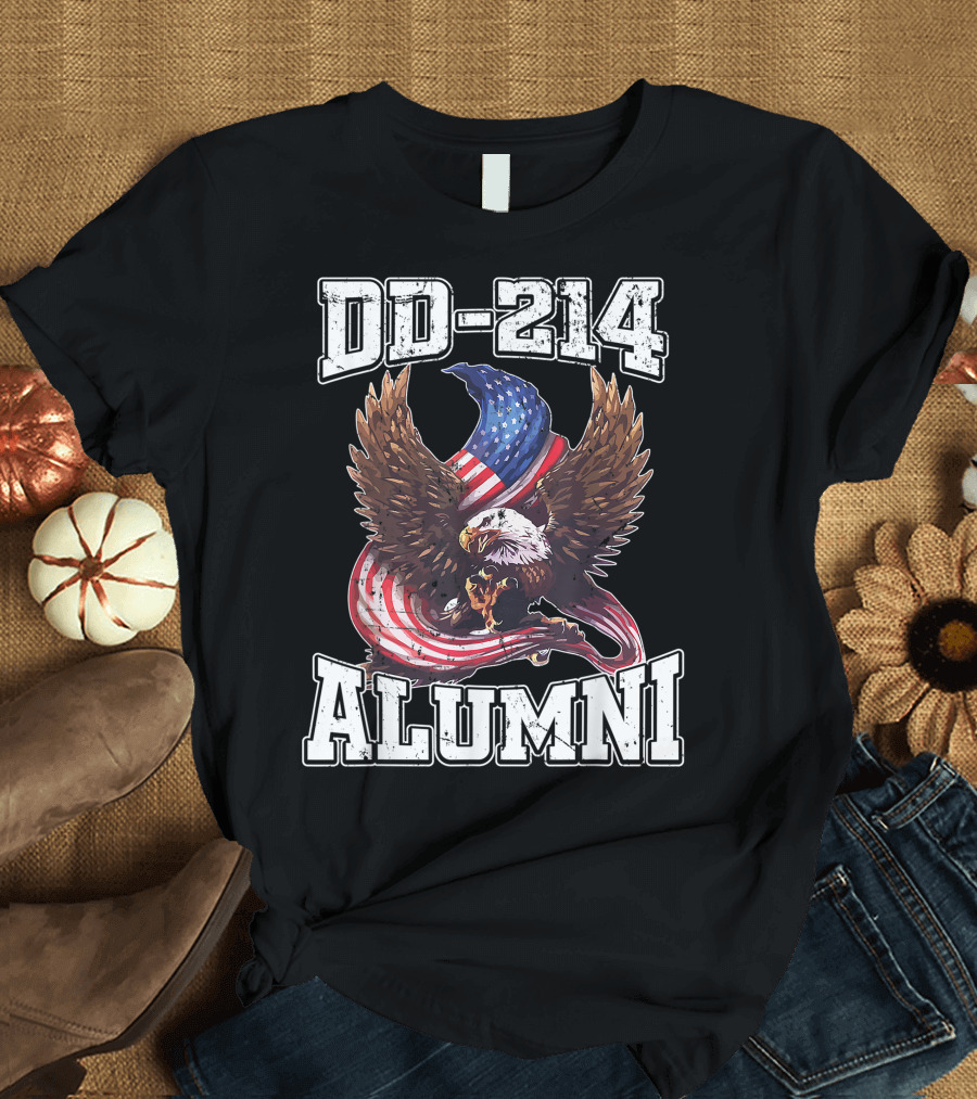 DD-214 Alumni American Eagle Flag Veteran T-Shirt