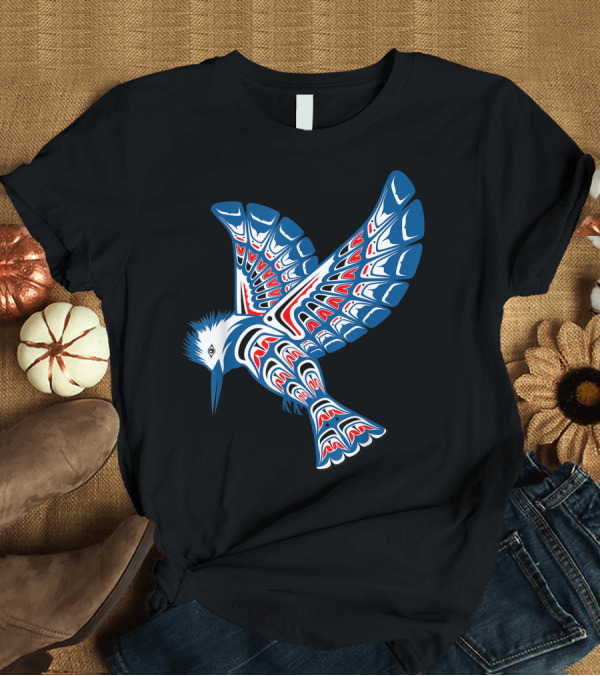 T-Shirt: Kingfisher Bird Pacific Northwest Native American T-Shirt Kingfisher Bird Pacific Northwest Native American T-Shirt