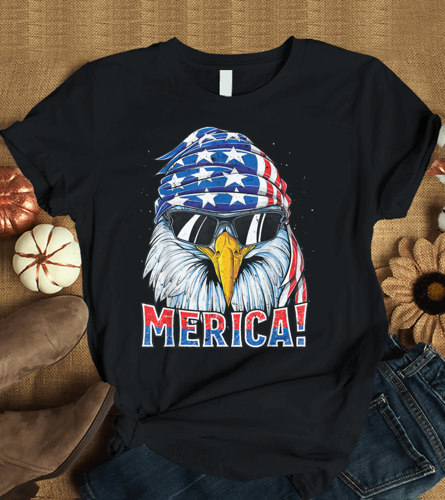 Eagle Merica American Flag Bandana 4th of July T-Shirt