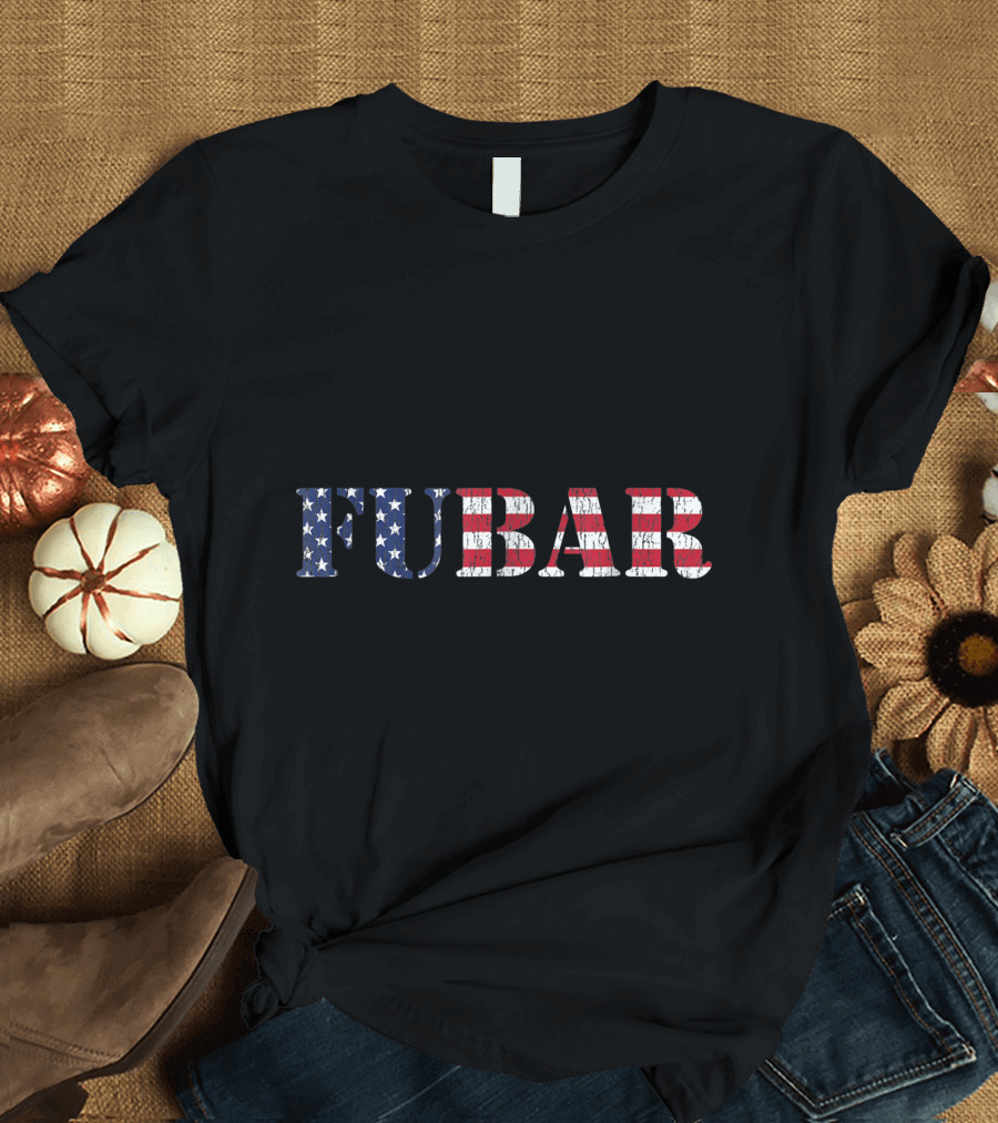 FUBAR USA Flag Lettering American T-Shirt