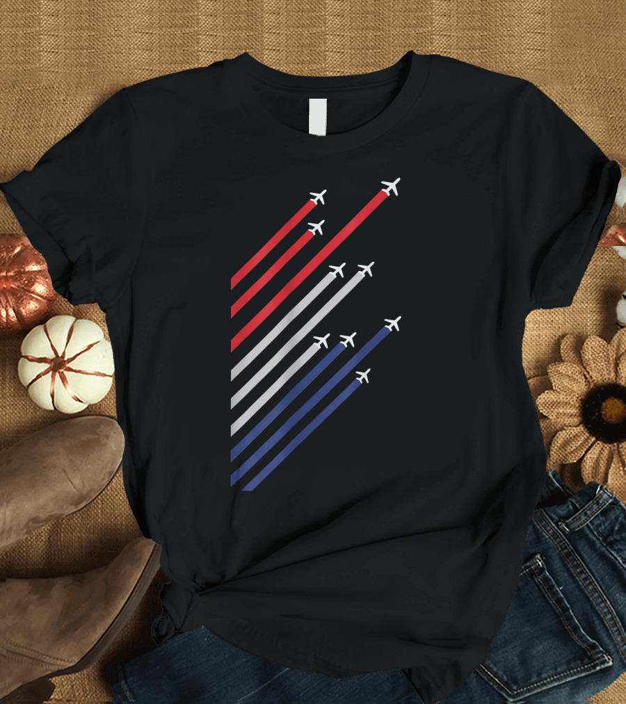 American Flag Inspired Jet Fighter Air Force T-Shirt