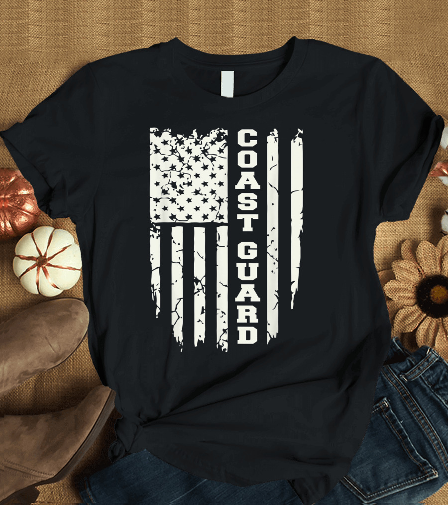 Coast Guard USCG American Flag Distress T-Shirt