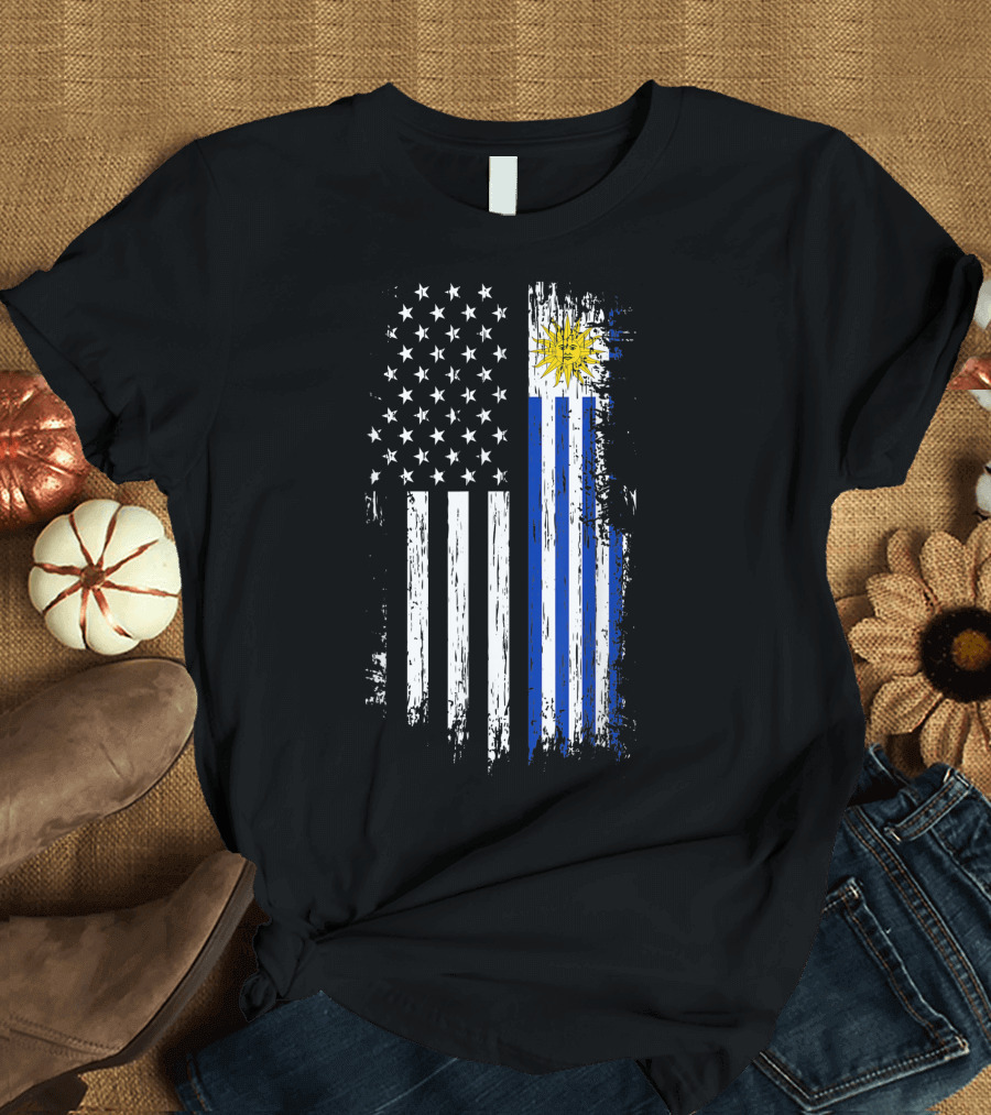 Uruguayan American Dual Flag National Pride Uruguay USA T-Shirt