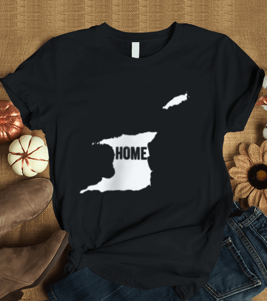 Trinidad Map Home Text Half American T-Shirt