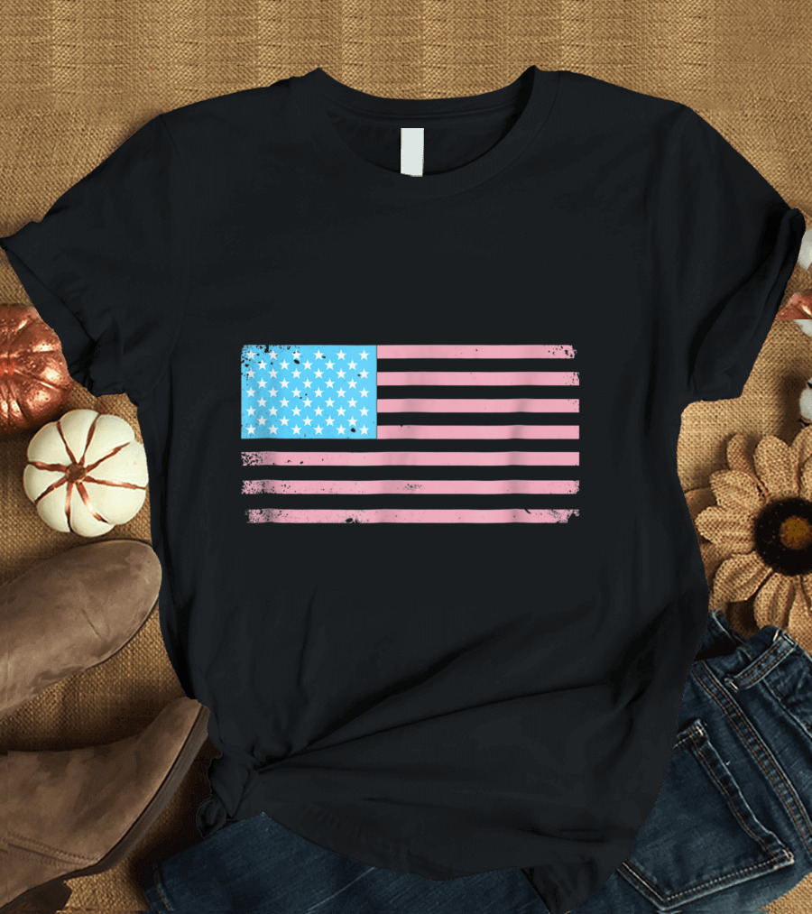 Trans Troops Support American Flag Representation T-Shirt