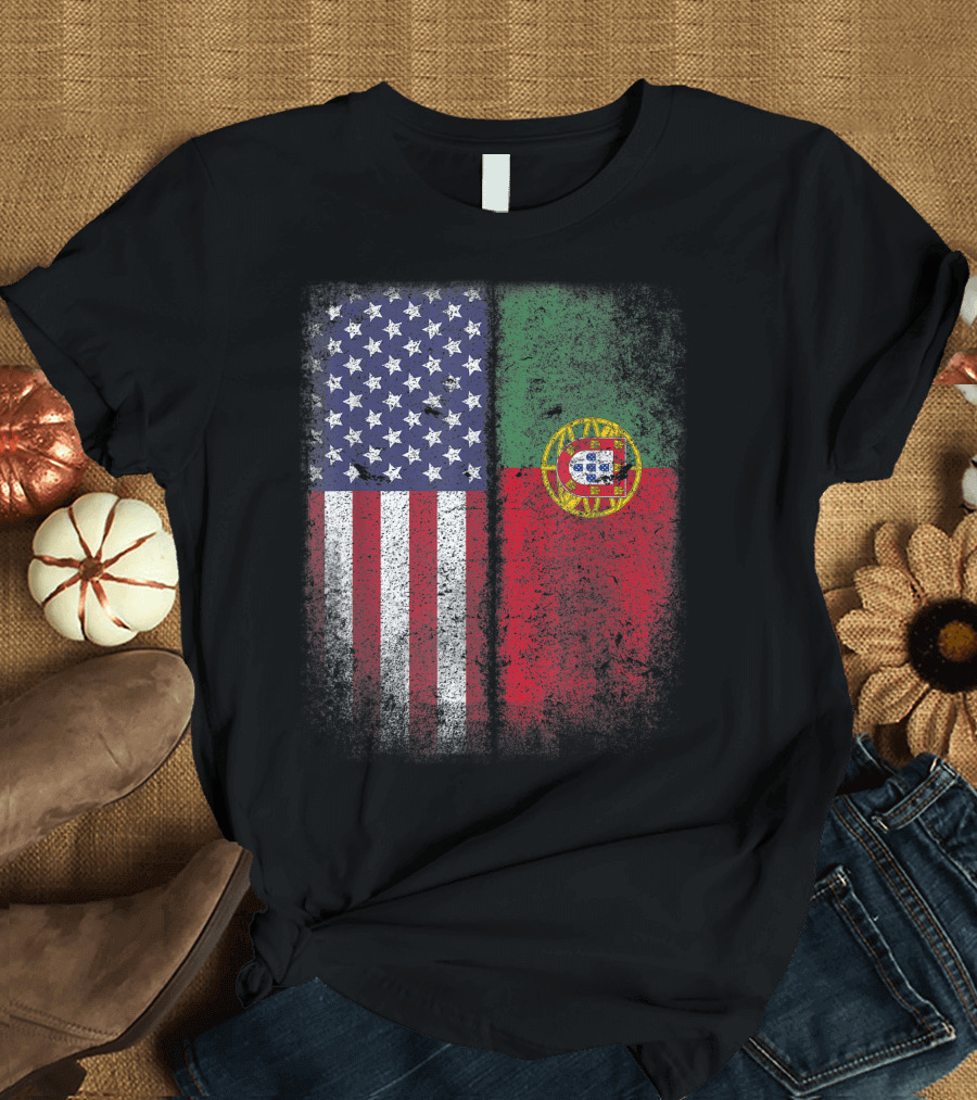 Portuguese American Flag Portugal USA America Dual National Pride T-Shirt
