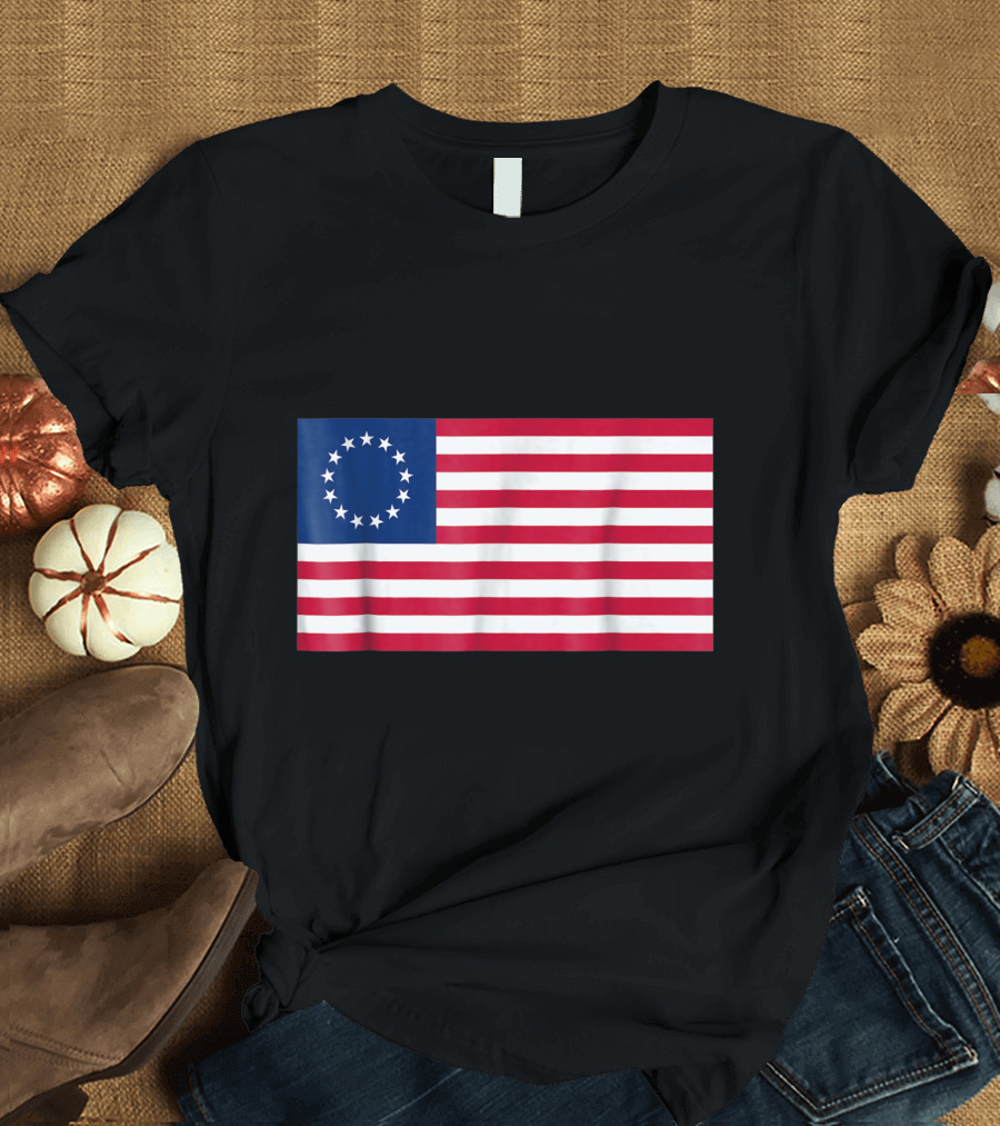 Betsy Ross Old Glory American USA Flag Vintage Thirteen Stars 1776 Heritage T-Shirt