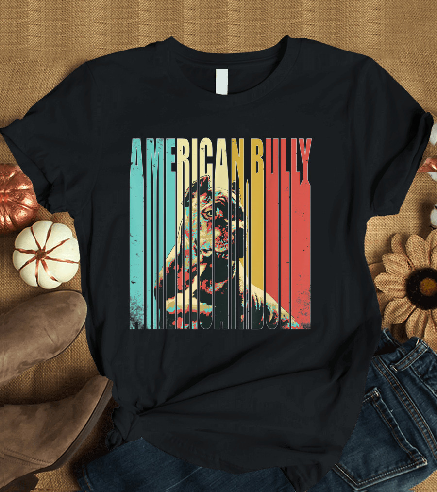 American Bully Vintage Dog Lovers T-Shirt